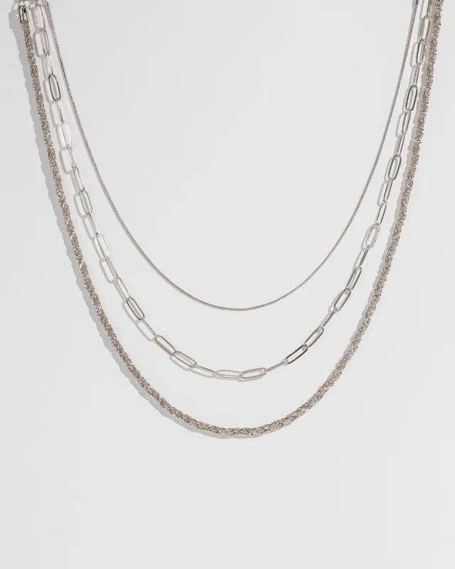 Silver Bike Chain Layered Necklace sold by Collete Hayman