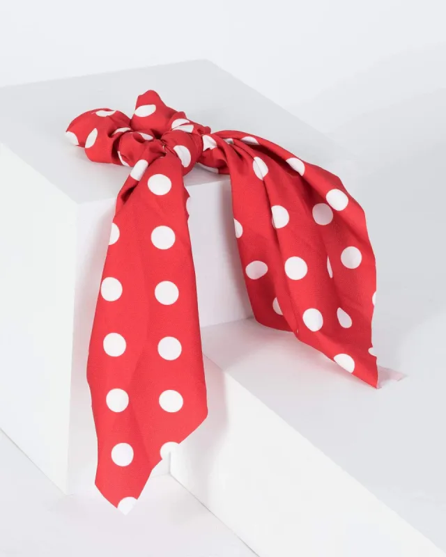Red Polka Dot Scarf Scrunchie sold by Collete Hayman