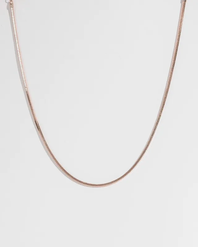Rose Gold 54cm Snake Box Chain Necklace sold by Collete Hayman