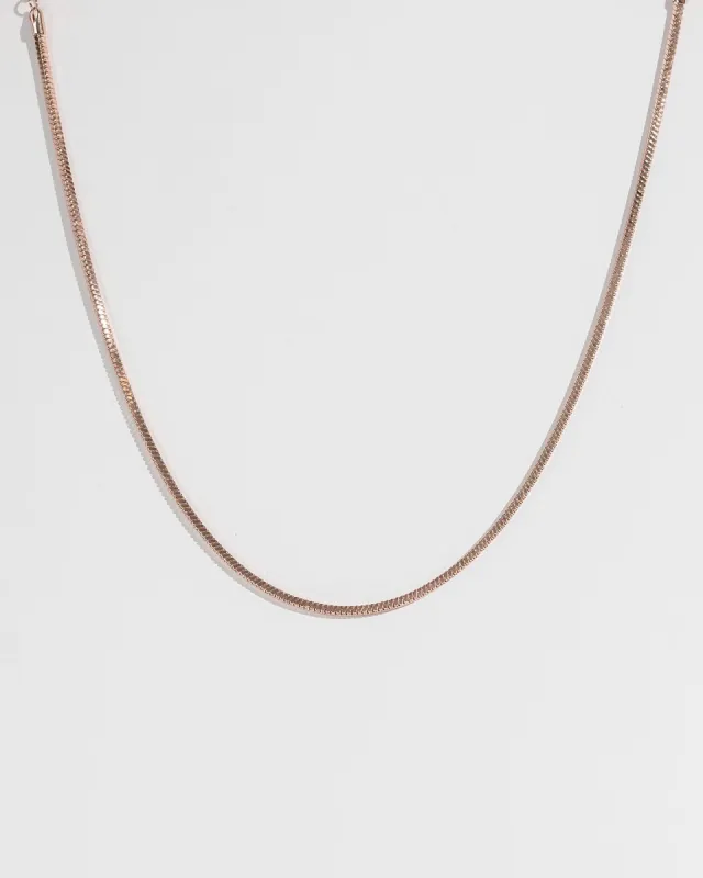Rose Gold 48cm Snake Box Chain Necklace sold by Collete Hayman