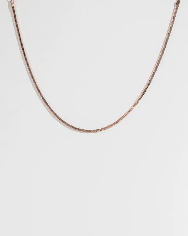 Rose Gold 42cm Snake Box Chain Necklace sold by Collete Hayman