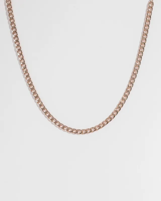 Rose Gold 48cm Curb Chain Necklace sold by Collete Hayman