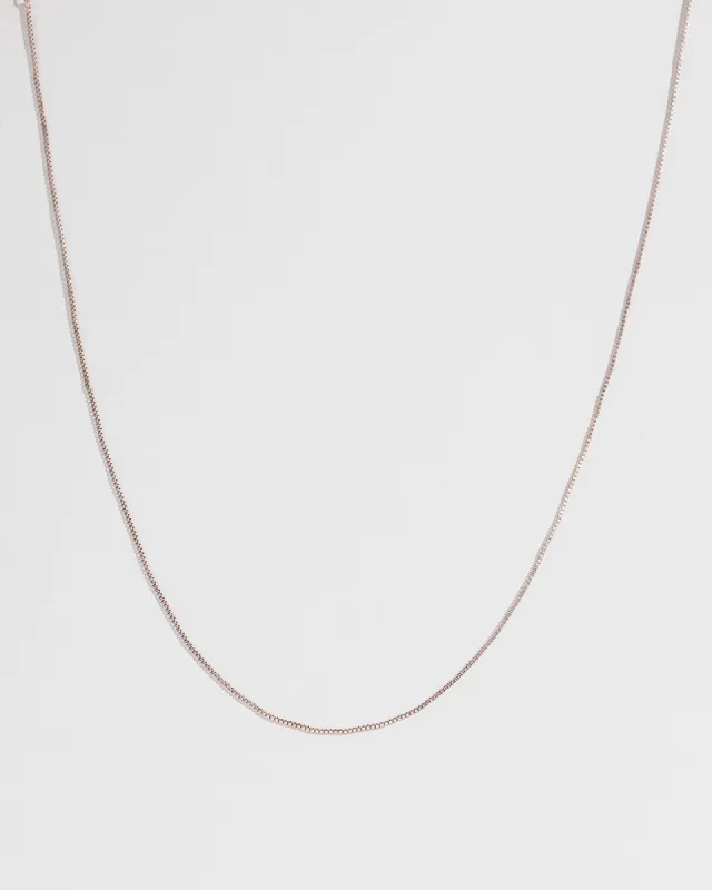 Rose Gold 54cm Fine Box Chain Necklace sold by Collete Hayman