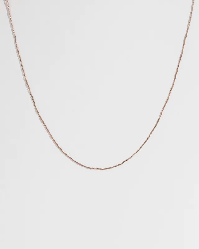 Rose Gold 48cm Fine Box Chain Necklace sold by Collete Hayman
