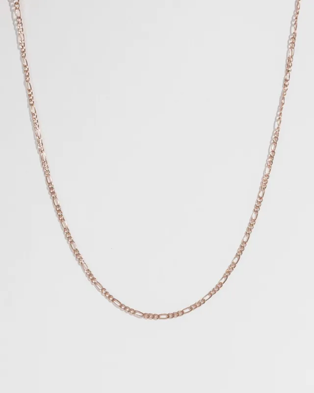 Rose Gold 54cm Figaro Chain Necklace sold by Collete Hayman