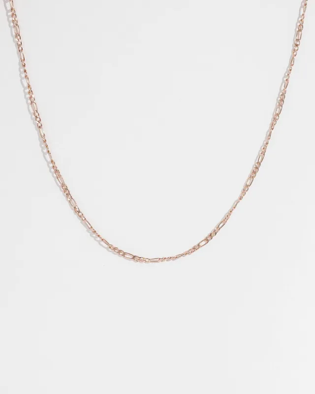 Rose Gold 42cm Figaro Chain Necklace sold by Collete Hayman