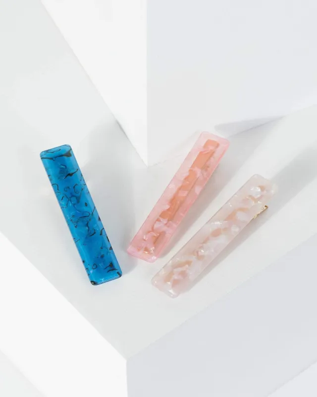Multi Colour 3 Pack Long Speckled Detail Hair Slides sold by Collete Hayman