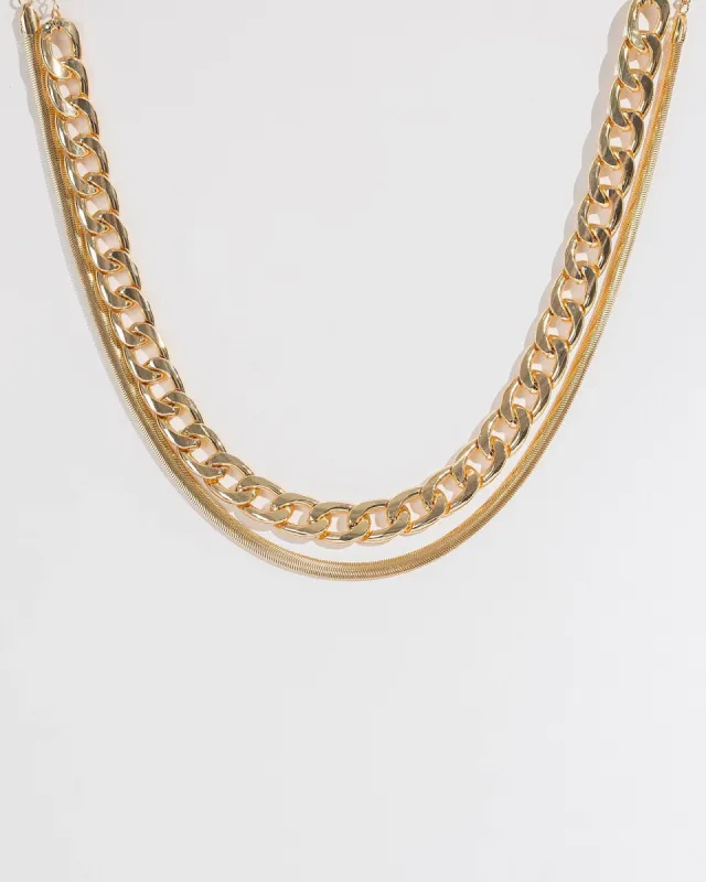 Gold Chunky And Snake Chain Necklace sold by Collete Hayman