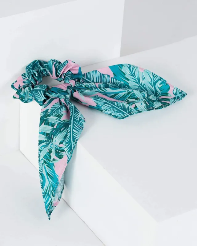Multi Colour Palm Leaf Scarf Scrunchie sold by Collete Hayman