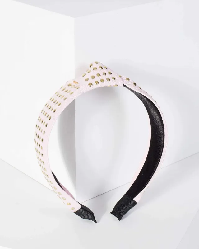 Pink Metal Stud Knotted Headband sold by Collete Hayman