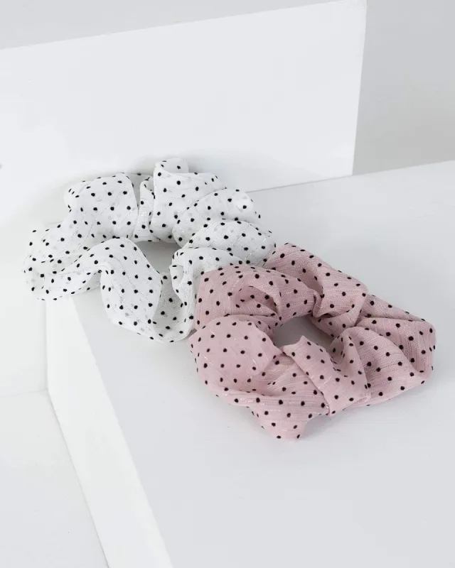 Multi Colour Dot Scrunchie Set sold by Collete Hayman