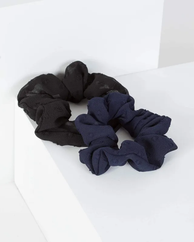 Multi Colour Dot Texture Scrunchie Set sold by Collete Hayman