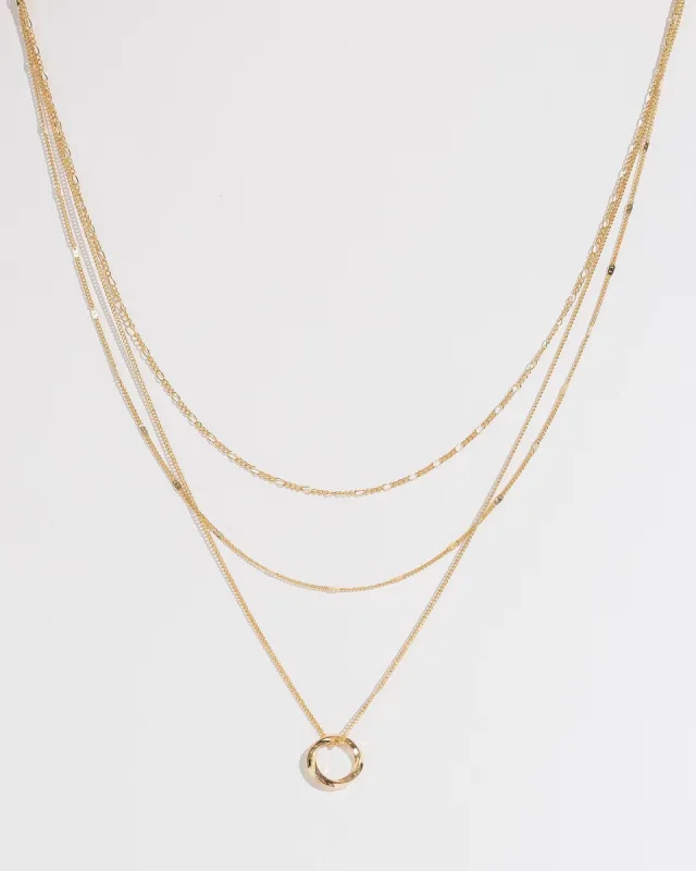 Gold Fine Chain Circle Necklace Pack sold by Collete Hayman