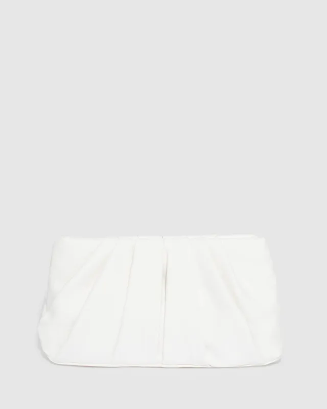 White Lucy Pouch Clutch Bag sold by Collete Hayman