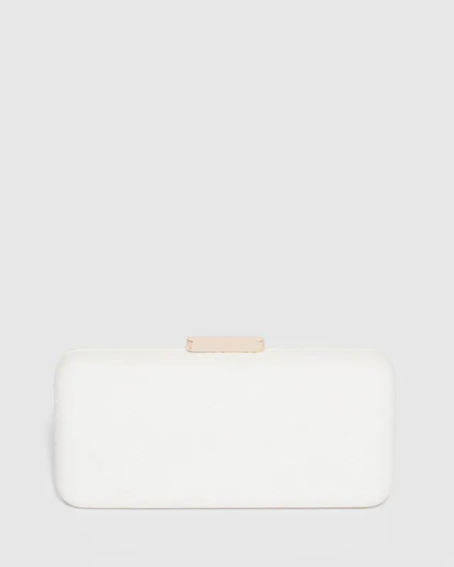 White Charlie Hardcase Clutch Bag sold by Collete Hayman