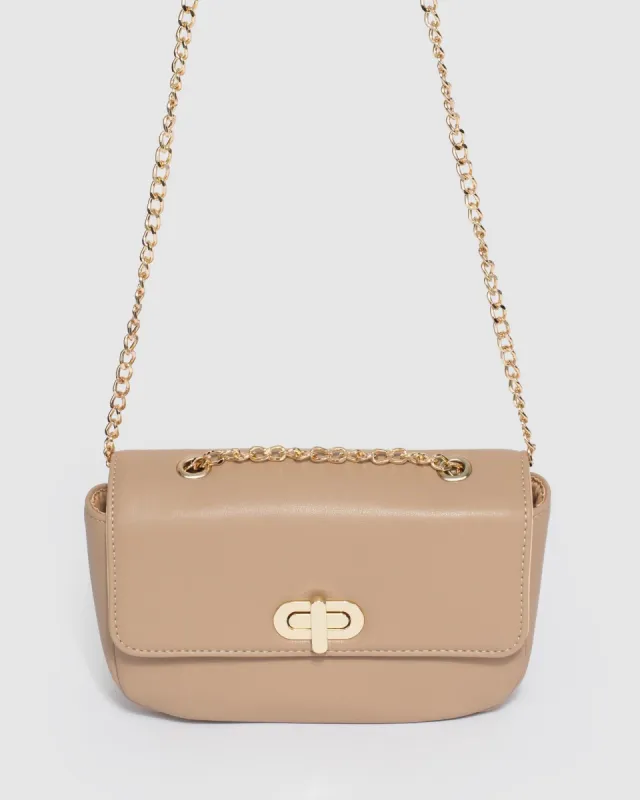 Caramel Tiahna Chain Crossbody Bag sold by Collete Hayman