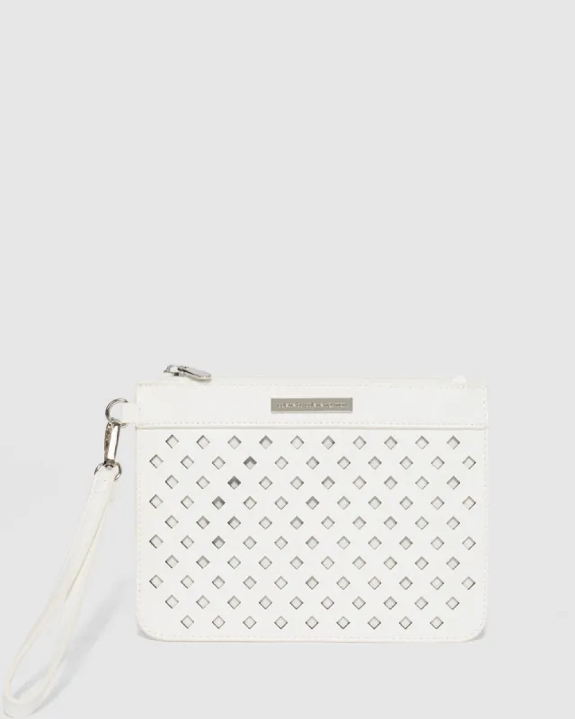 White Tia Punchout Wristlet sold by Collete Hayman