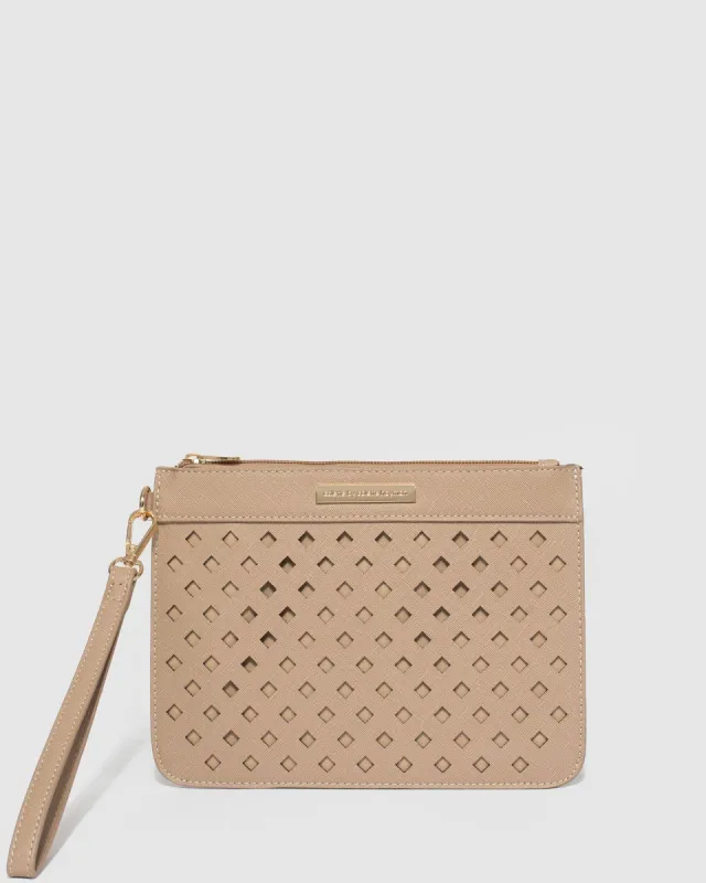 Caramel Tia Punchout Wristlet sold by Collete Hayman