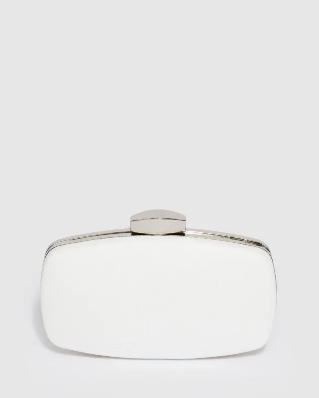 White Talia Woven Clutch Bag made by Collete Hayman