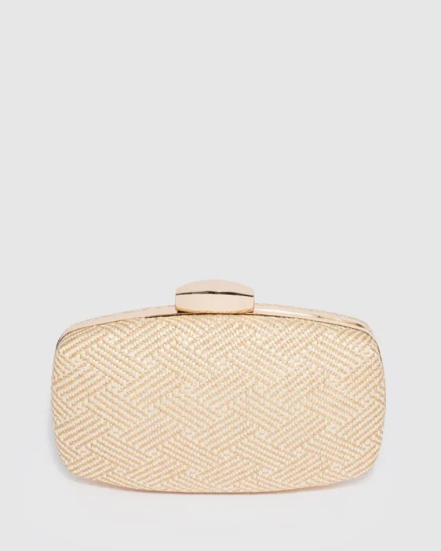 Natural Talia Woven Clutch Bag sold by Collete Hayman