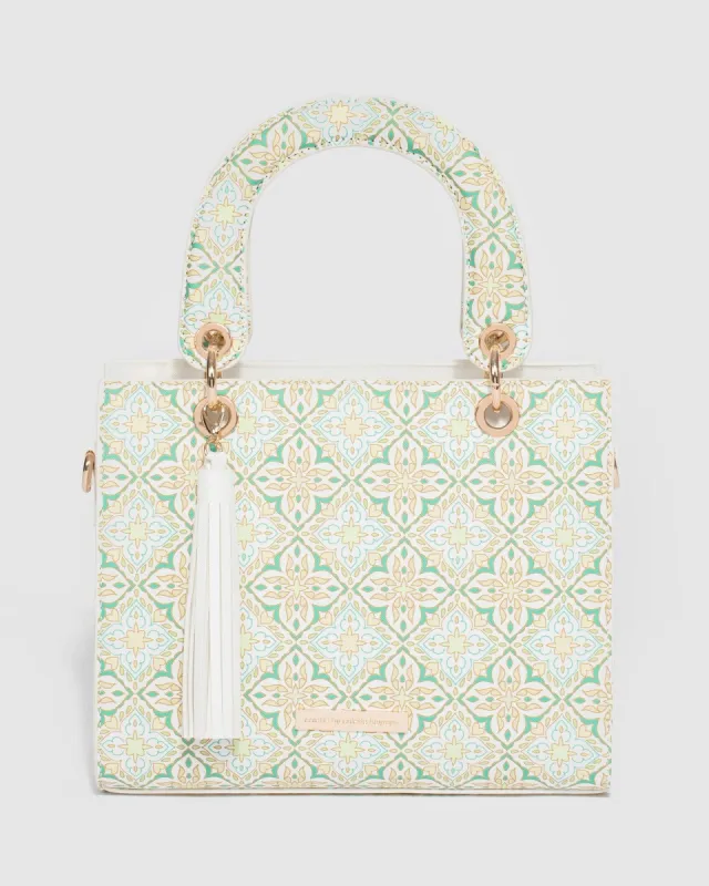 Print Ella Tassel Tote Bag sold by Collete Hayman