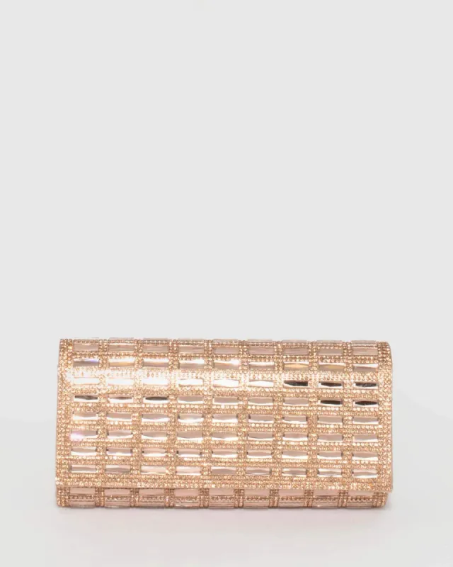 Rose Gold Desiree Clutch Bag sold by Collete Hayman