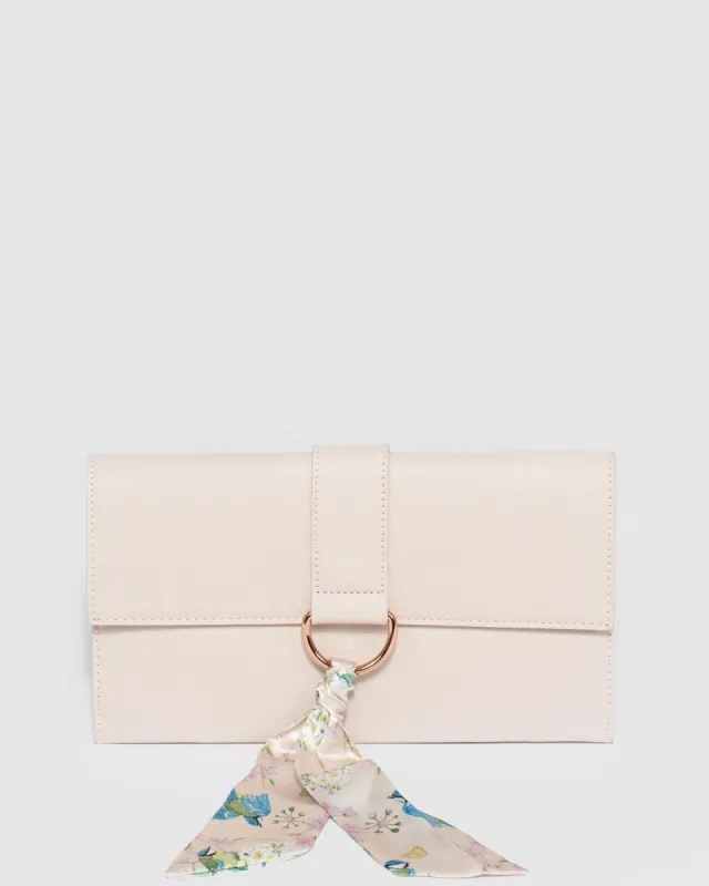 Ivory Amelia Scarf Clutch Bag sold by Collete Hayman