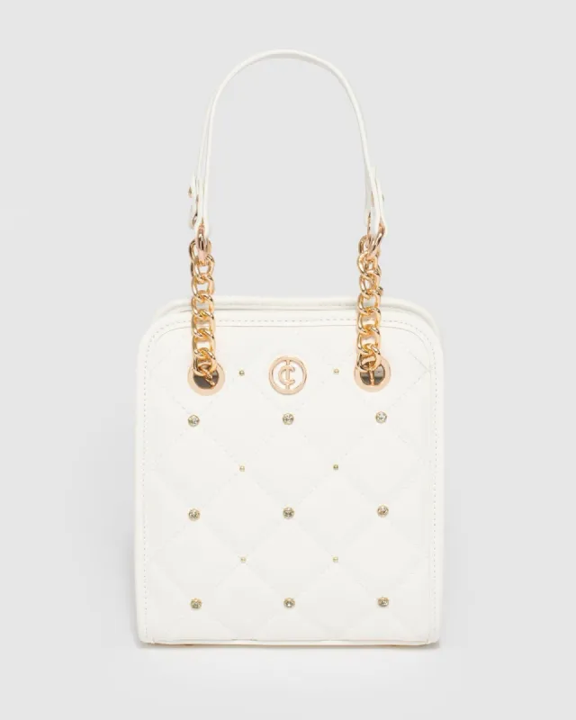 White Tadda Stud Tote Bag sold by Collete Hayman