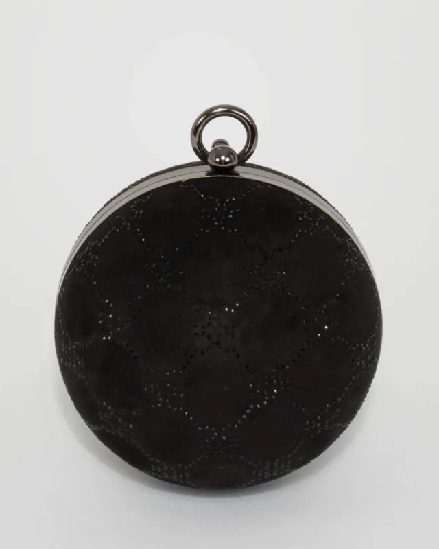 Black Miley Round Clutch Bag sold by Collete Hayman