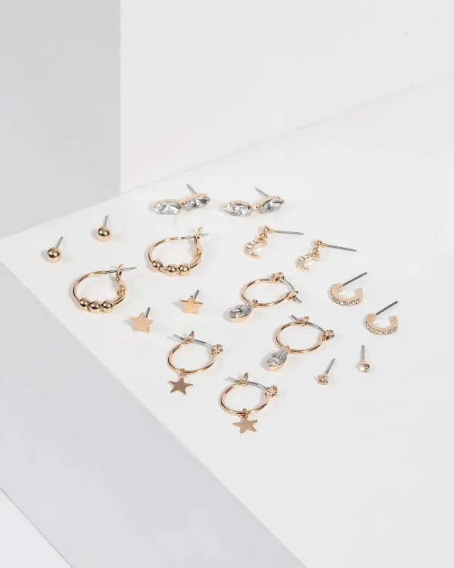 Crystal Stacking Star Moon Earrings sold by Collete Hayman