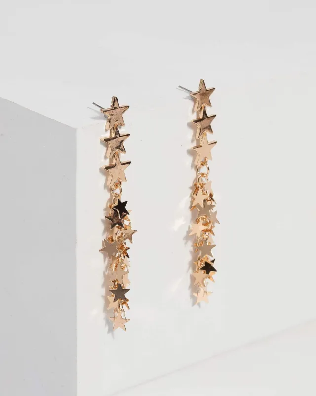 Gold Multi Star Drop Earrings sold by Collete Hayman