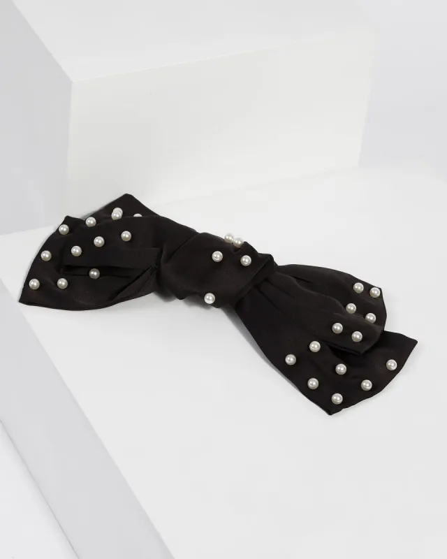 Black Oversized Bow W Pearls sold by Collete Hayman