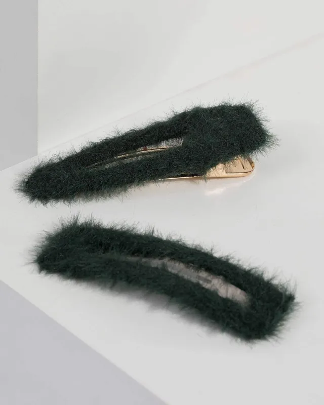 Emerald Multi Fluffy Clips sold by Collete Hayman