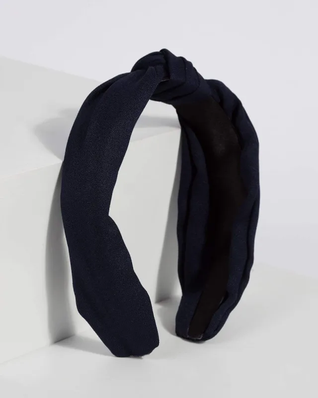 Navy Solid Hair Scrunchie sold by Collete Hayman