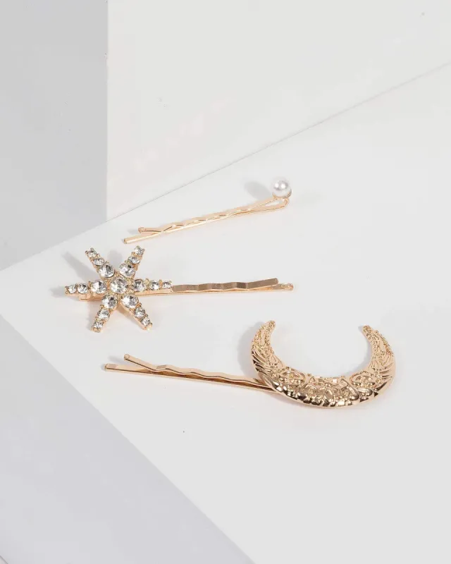 Crystal Moon and Star Hair Slides sold by Collete Hayman