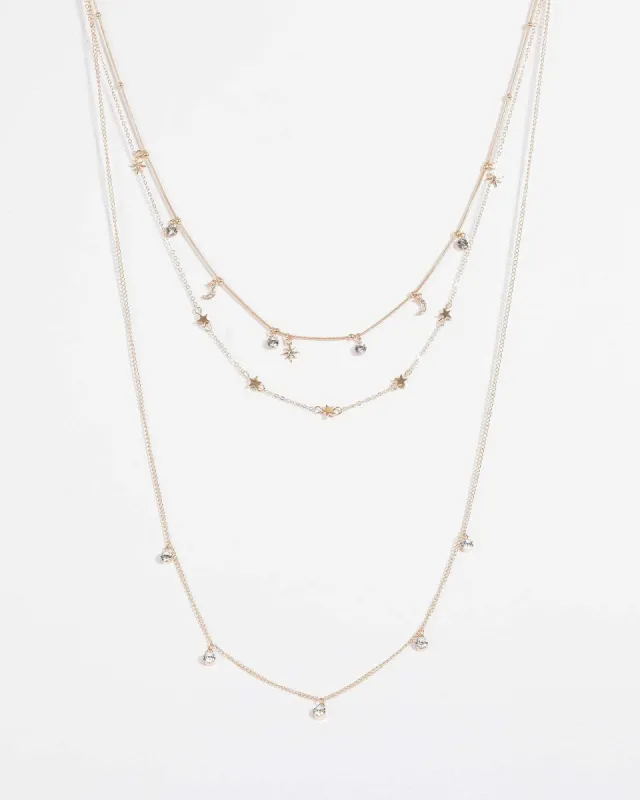 Gold Multi Layered Star Necklace sold by Collete Hayman