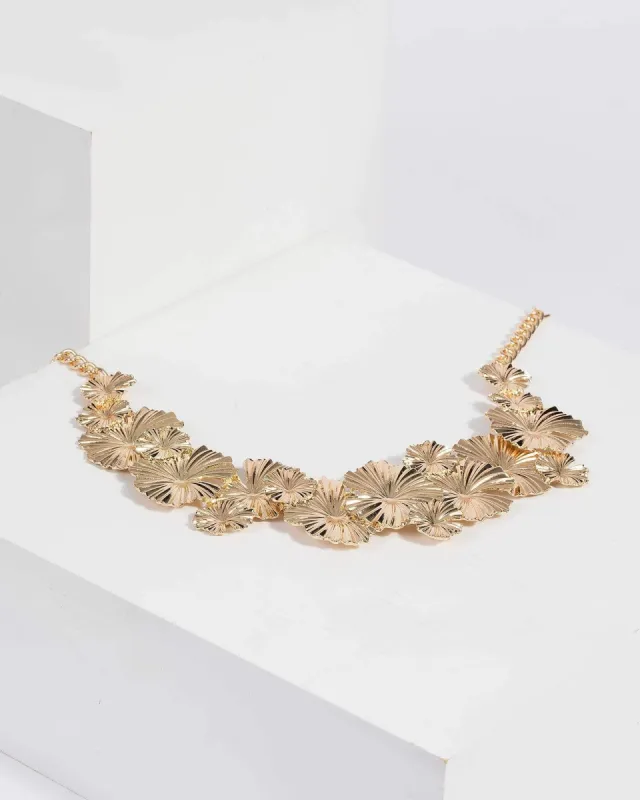 Gold Statment Floral Necklace sold by Collete Hayman