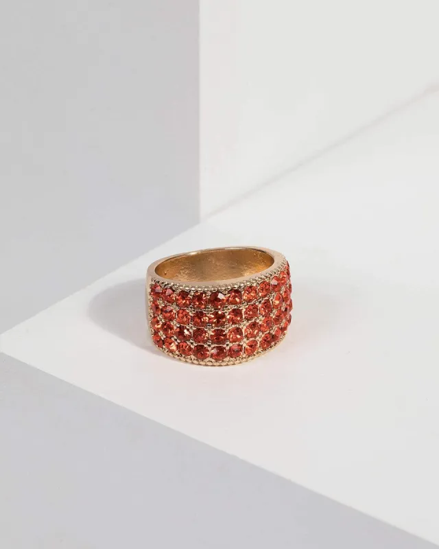 Orange Diamante Band Ring sold by Collete Hayman
