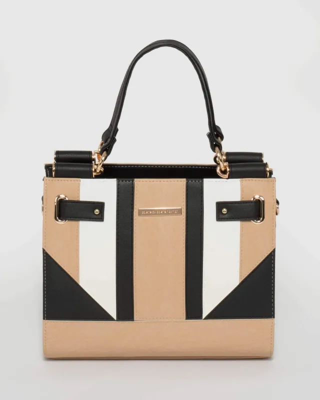 Multi Colour Stephanie Panel Square Tote Bag sold by Collete Hayman