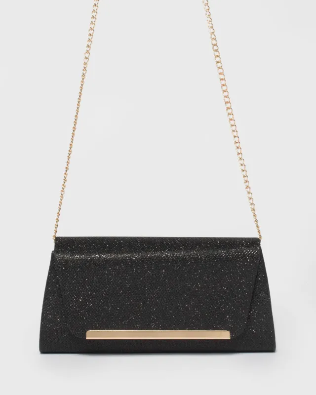 Black Leaha Bar Clutch Bag sold by Collete Hayman