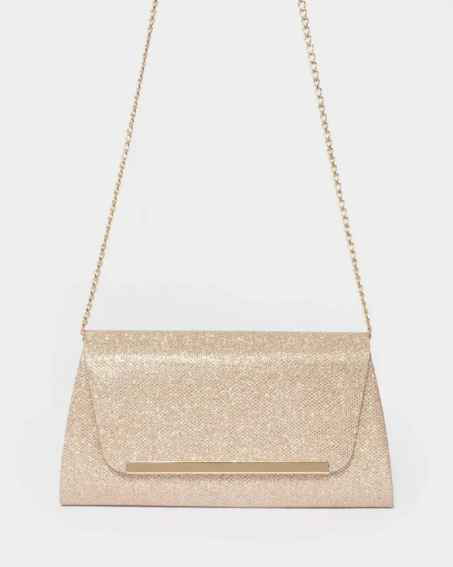 Gold Leaha Bar Clutch Bag sold by Collete Hayman