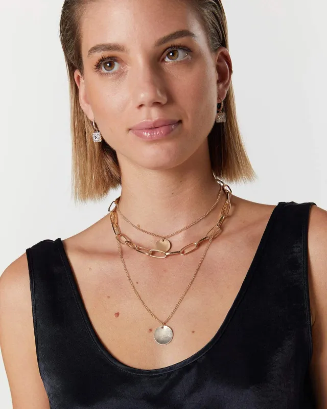 Gold Chain And Disc Pendant Necklace sold by Collete Hayman