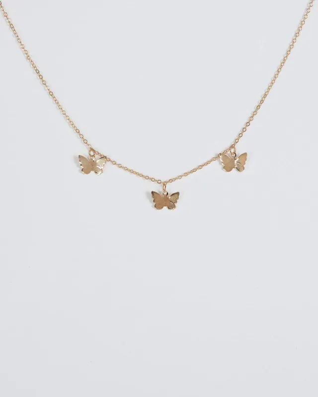 Gold Butterflies Chain Necklace sold by Collete Hayman