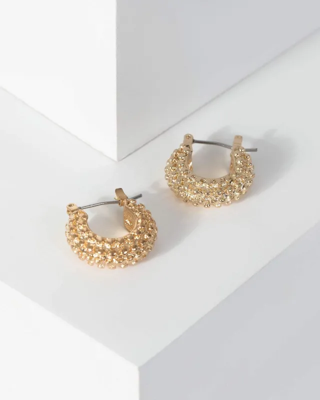 Gold Multi Ball Detail Hoop Earrings sold by Collete Hayman