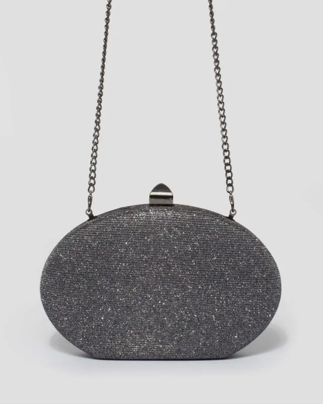 Gunmetal Gracie Hardcase Clutch Bag sold by Collete Hayman