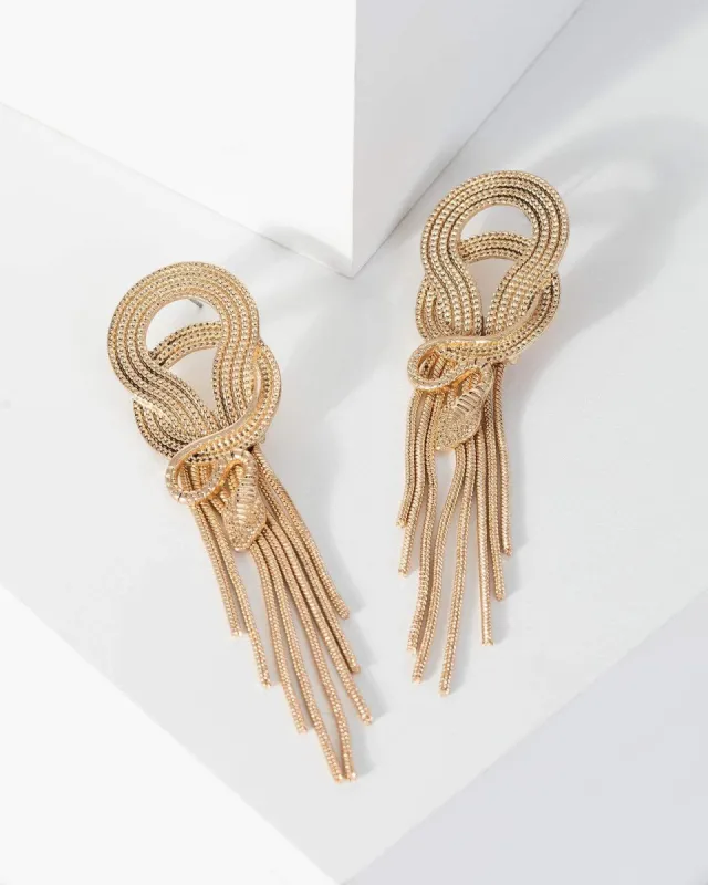 Gold Snake Charmer Drop Earrings sold by Collete Hayman