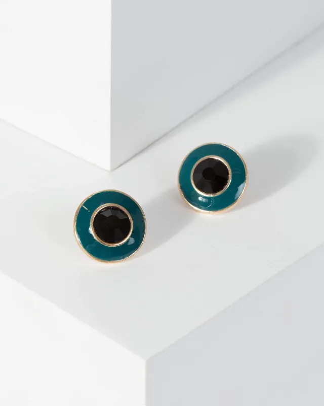 Green Crystal Stud Earrings sold by Collete Hayman