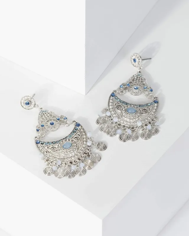 Silver Festival Metal Disc Drop Earrings sold by Collete Hayman