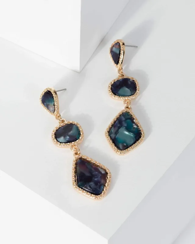 Multi Colour Faceted Drop Earrings sold by Collete Hayman