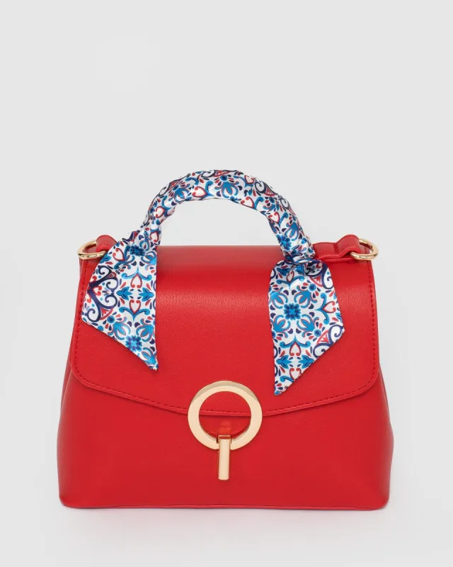 Red Radha Scarf Tote Bag sold by Collete Hayman